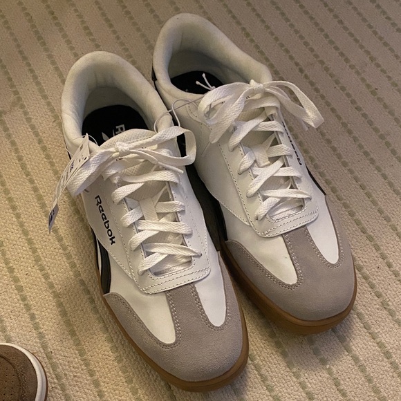 Reebok Smash Edge Sneakers - White, Black, and Tan - Picture 2 of 4